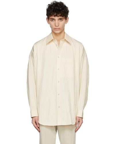 WOOYOUNGMI Beige Crinkled Shirt - Multicolour