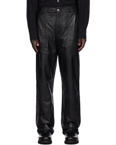 DEADWOOD Pantalon presley noir en cuir