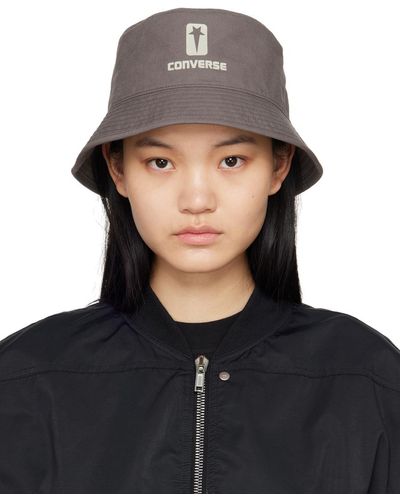 Rick Owens DRKSHDW Chapeau bob gris édition converse