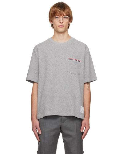 Thom Browne Thom e t-shirt gris à poche