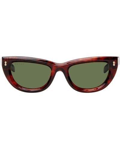 Gucci Tortoiseshell Cat-eye Sunglasses - Green