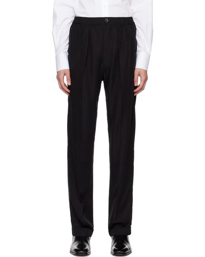 Tom Ford Black Pleated Lounge Trousers
