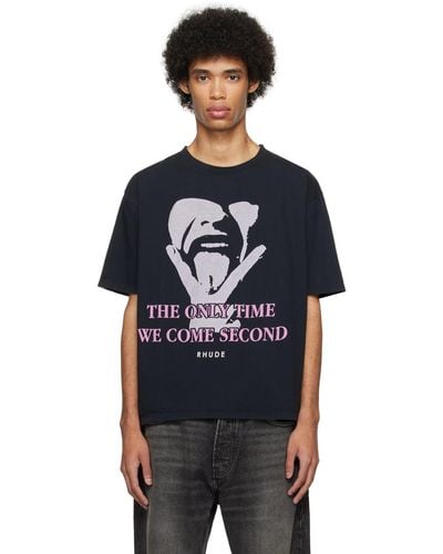 Rhude Black 'come Second' T-shirt