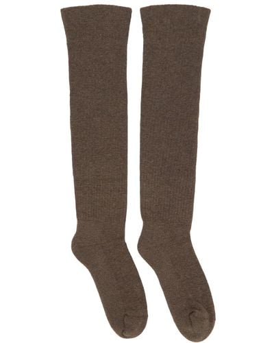 Rick Owens Grey Knee High Socks - Multicolour