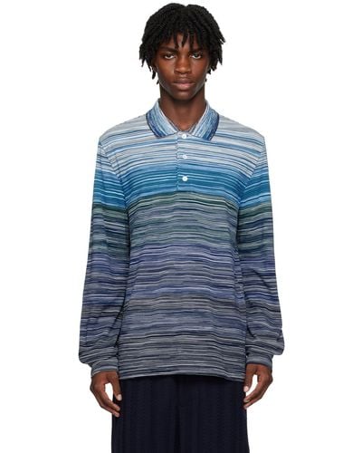 Missoni Blue Striped Polo