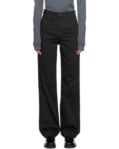 Lemaire Grey Straight-leg Trousers - Black
