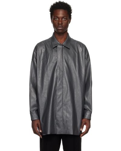 N. Hoolywood Half Coat Faux-leather Jacket - Black