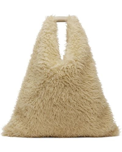 MM6 by Maison Martin Margiela Beige Triangle Tote - Natural