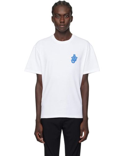 JW Anderson T-shirt blanc à écusson à logo