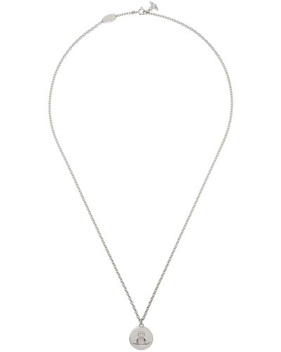 Vivienne Westwood Collier janus argenté à pendentif - Blanc