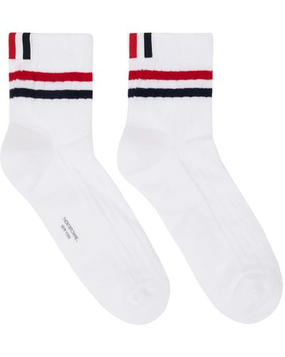 Thom Browne Thom e chaussettes blanches à rayures