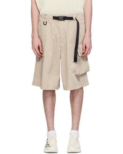 Y-3 Beige Belted Shorts - Natural