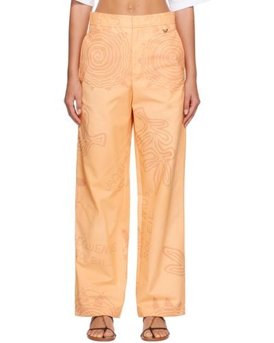 Jacquemus Pantalon 'le pantalon banho' - le raphia - Orange