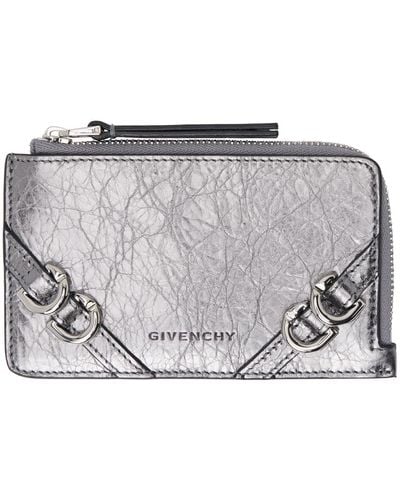Givenchy Silver Voyou Zipped Wallet - Black