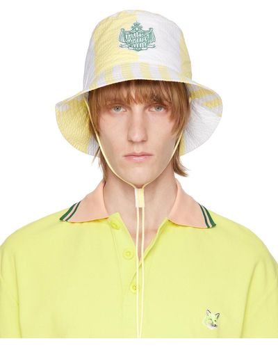 Maison Kitsuné Yellow & White Hotel Olympia Edition Bucket Hat