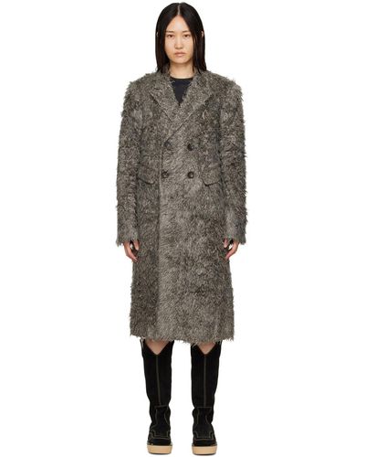 ANDERSSON BELL Naomi Fur Long Coat - Black