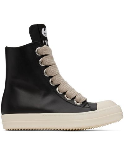 Rick Owens Baskets noires à laçage surdimensionné exclusives à ssense édition kembra pfahler