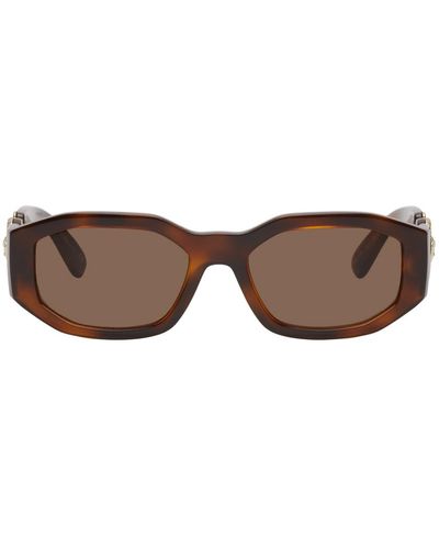Versace Tortoiseshell Medusa biggie Sunglasses - Brown