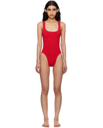 Hunza G Square Neck Swimsuit - Red
