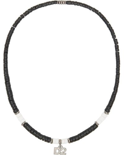 DSquared² Black Stones Necklace - Metallic
