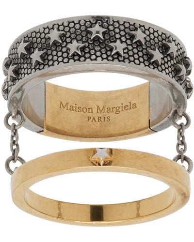 Maison Margiela シルバー&ゴールド レイヤード リング - メタリック