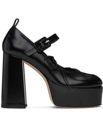 Simone Rocha Chaussures à talon bottier noires à bout graphique