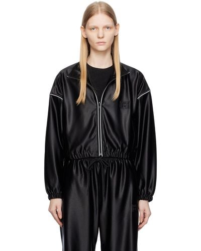T By Alexander Wang Black Stacked Track Jacket