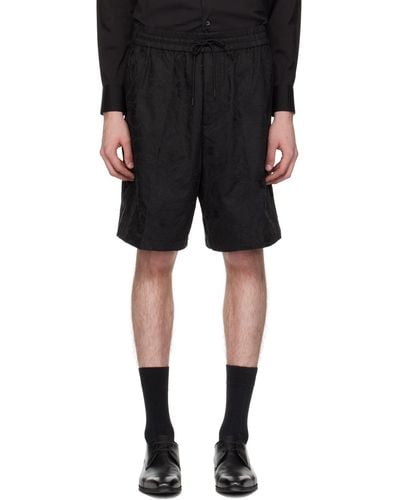 Emporio Armani Embroide Shorts - Black