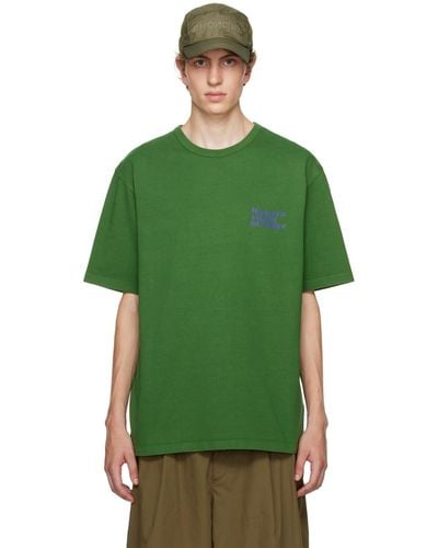 Moncler Genius T-shirt vert à logos imprimés - moncler x salehe bembury