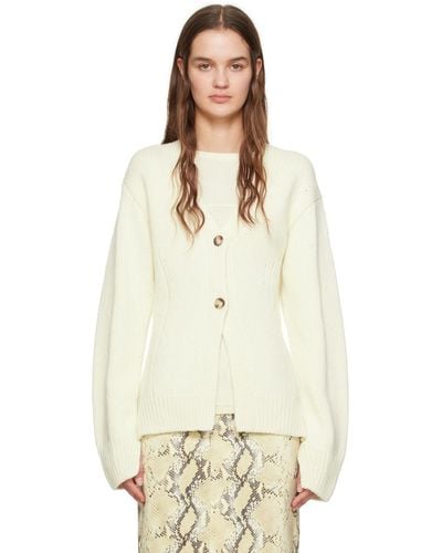 Helmut Lang Off-white Tailored Cardigan - Natural