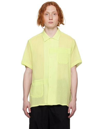 Engineered Garments Green Camp Shirt - Yellow