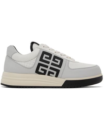 Givenchy Baskets blanc et gris en cuir - 4g - Noir