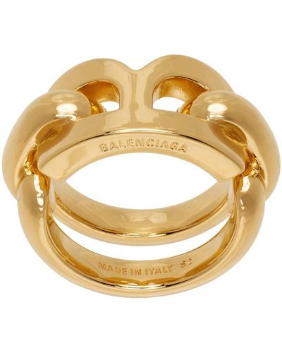 Balenciaga Gold B Chain 2.0 Ring - Metallic
