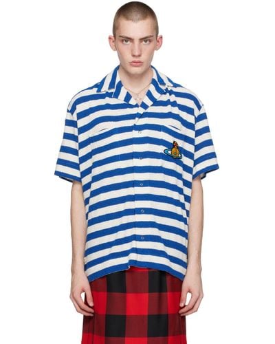 Vivienne Westwood ブルー&ホワイト キャンプシャツ