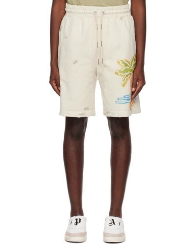 Palm Angels Off-white Palm Neon Shorts - Natural