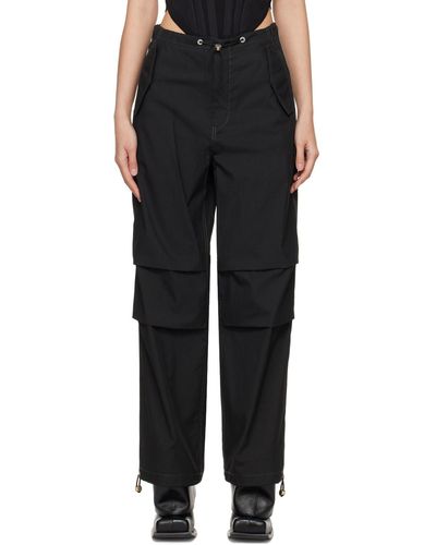 Dion Lee Pantalon parachute gris - Noir