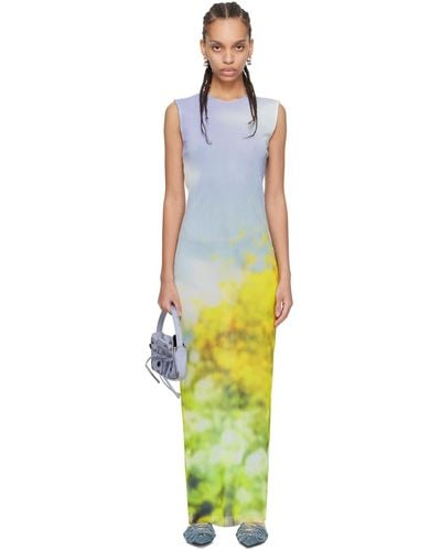 Acne Studios Multicolor Blurred Maxi Dress - Black
