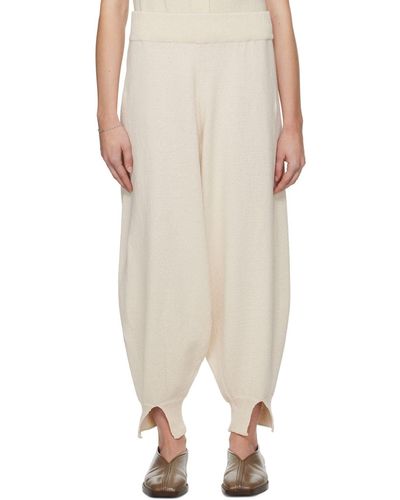 Cordera Off-white Vented Cuff Lounge Pants - Natural