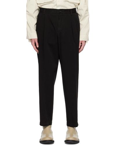 Dries Van Noten Pantalon noir à plis