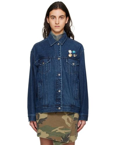 Song For The Mute Ssense Exclusive Oversized Denim Jacket - Blue