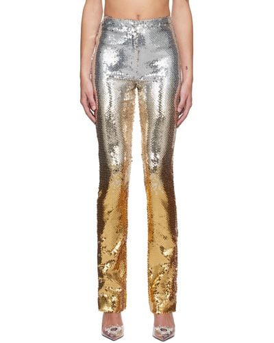 Rabanne Silver & Gold Sequin Trousers - Multicolour