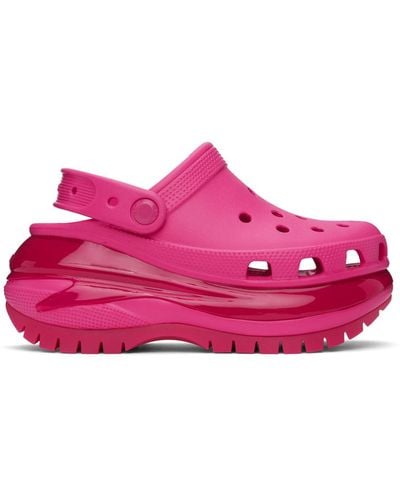 Crocs™ Pink Mega Crush Clogs - Black