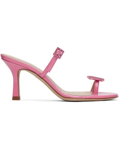 Blumarine Pink Ninfa Mules - Black