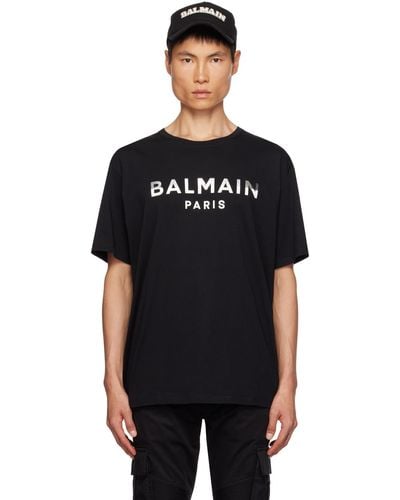 Balmain ロゴプリント Tシャツ - ブラック