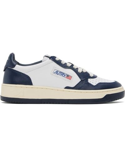 Autry White & Navy Medalist Low Trainers - Black