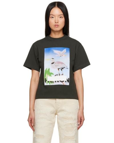 Heron Preston T-shirt noir à image à logo - Multicolore