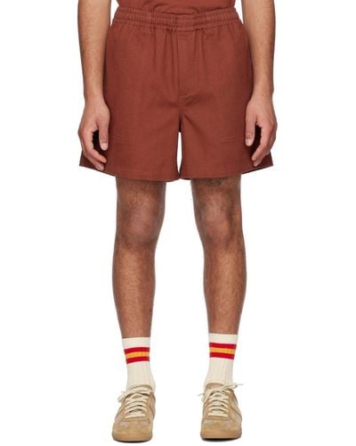 Bode Brown Rugby Shorts - Red