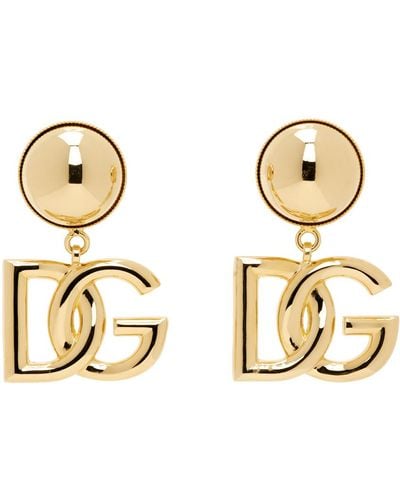 Dolce & Gabbana ゴールド Dgロゴ イヤリング - メタリック