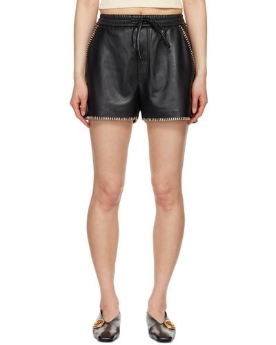 Nanushka Amil Vegan Leather Shorts - Black