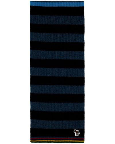 PS by Paul Smith Multicolour Striped Scarf - Blue